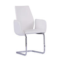 Arm chair Metal Frame chrome Upholstered white pattern PU Metal arm chair Guanxin Home Furniture