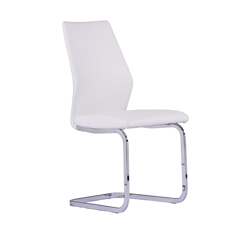 Dining chair Metal chairs Upholstered white pattern PU Metal chair Guanxin Furniture  DD1399-2
