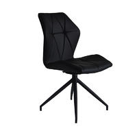 Metal chair black powder coating base Upholstered dining chair with black PU comfortable turnable chair Guanxin Furniture  DD6019-4RN