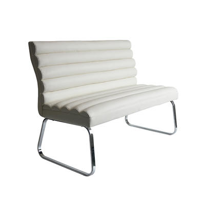 Mordern bench Metal Frame chrome flat tube Upholstered white pattern PU comfortable Guanxin Furniture ottaman bench DD6028-2L