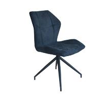 Metal chair black powder coating base Upholstered dining chair with vinatge blue fabric comfortable turnable chair Guanxin Furniture  DD6819-4RN