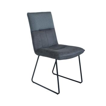Dining Chair in Grey match Light Grey Fabric with Black Round Tube Guanxin Furniture  DD6880-O