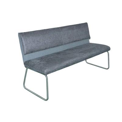 Bench in Grey match Light Grey Fabric with Round Tube Guanxin Furniture  DD6882-3