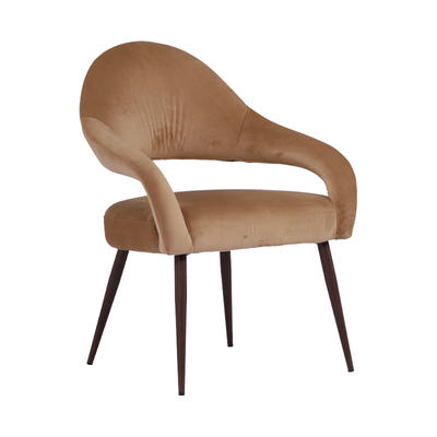 Accent Chair Champagne Golden Velvet with Conical Tube Legs Guanxin Furniture leisure chair