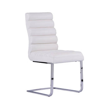PU cover Metal Frame Upholstered white pattern PU Dining Chair Guanxin Home Furniture